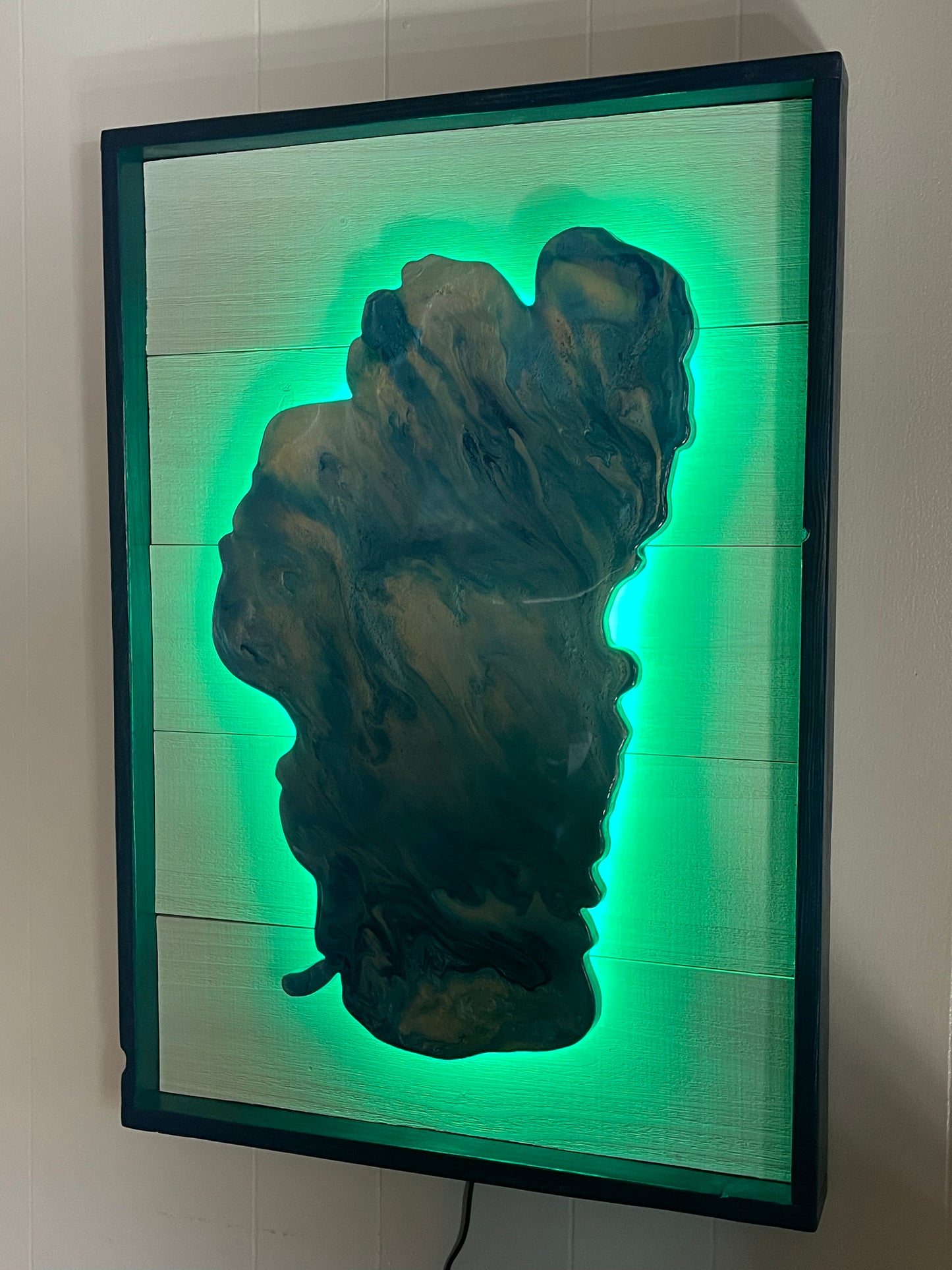 Framed Lake Tahoe Resin Art with LED lights