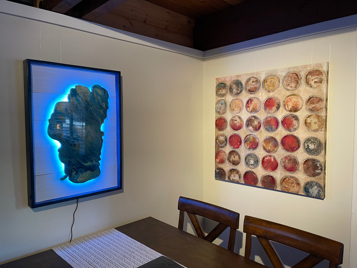 Framed Lake Tahoe Resin Art with LED lights