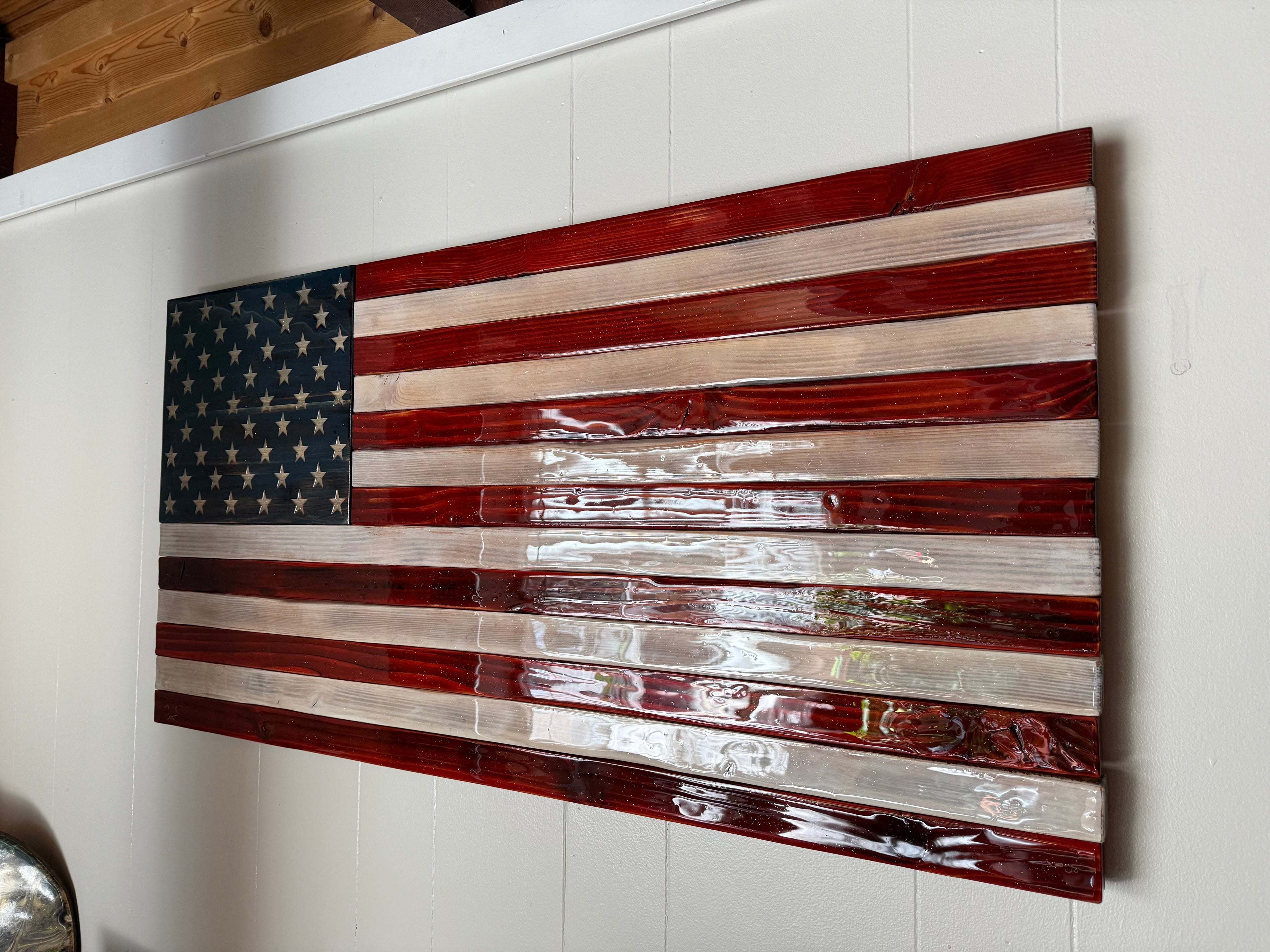 🇺🇸 Wooden Distressed American Flag Collection - Rustic Incline