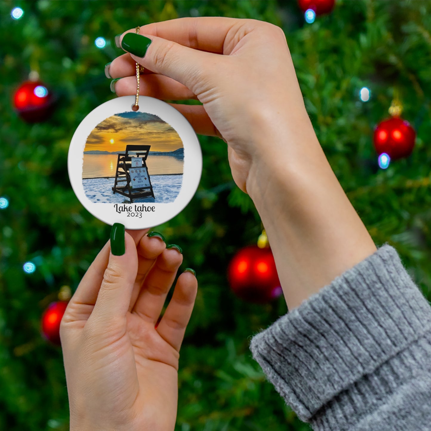 Lake Tahoe Christmas Ornament