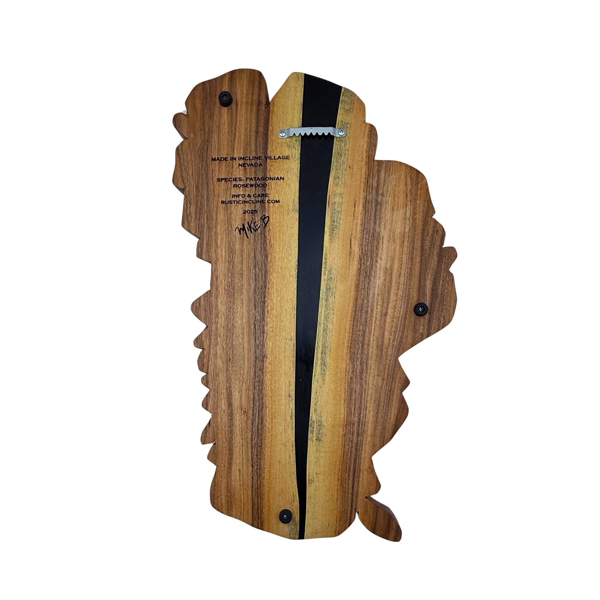 Lake Tahoe Shaped Charcuterie Board In Patagonian Rosewood