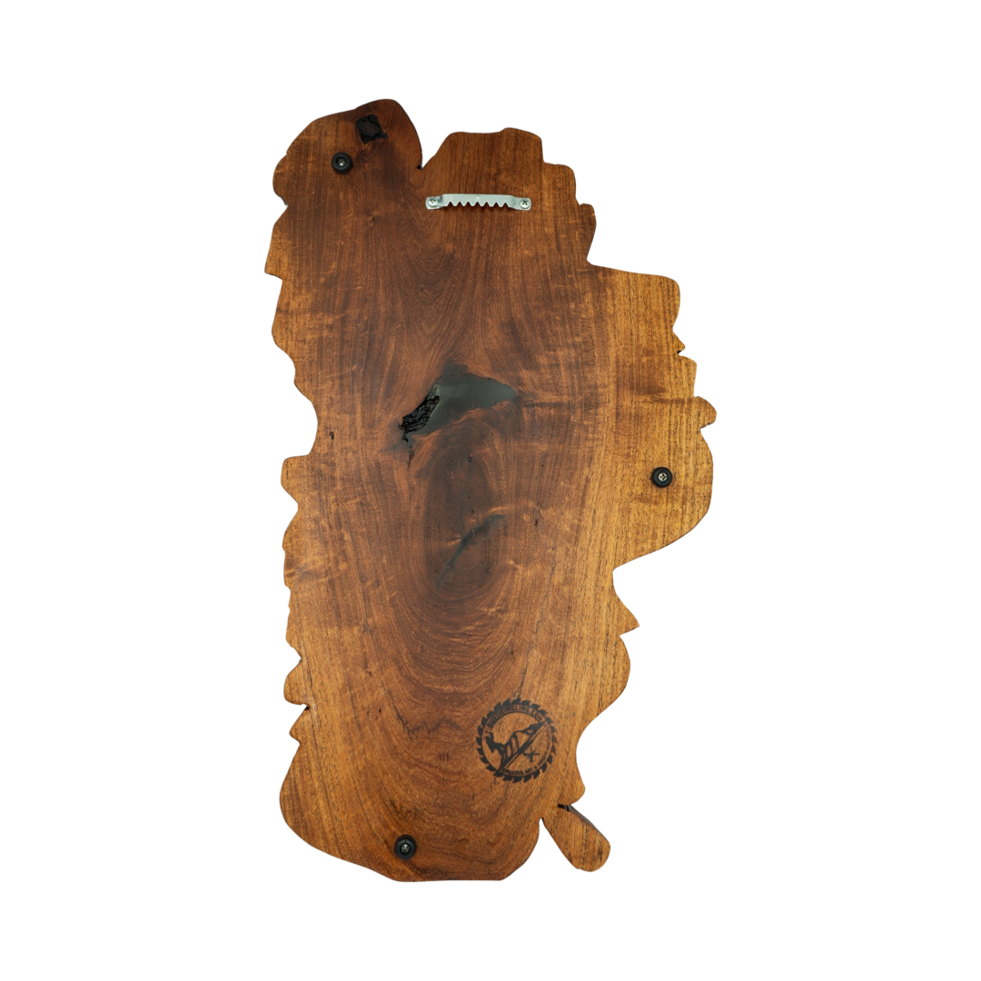 Mesquite Wood with black epoxy Lake Tahoe charcuterie board