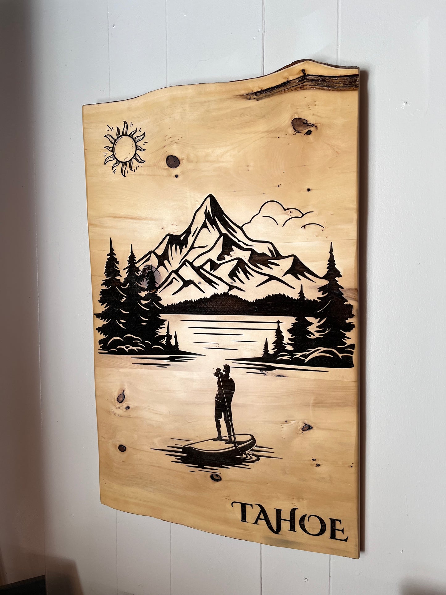 Laser Engraved Lake tahoe Scene