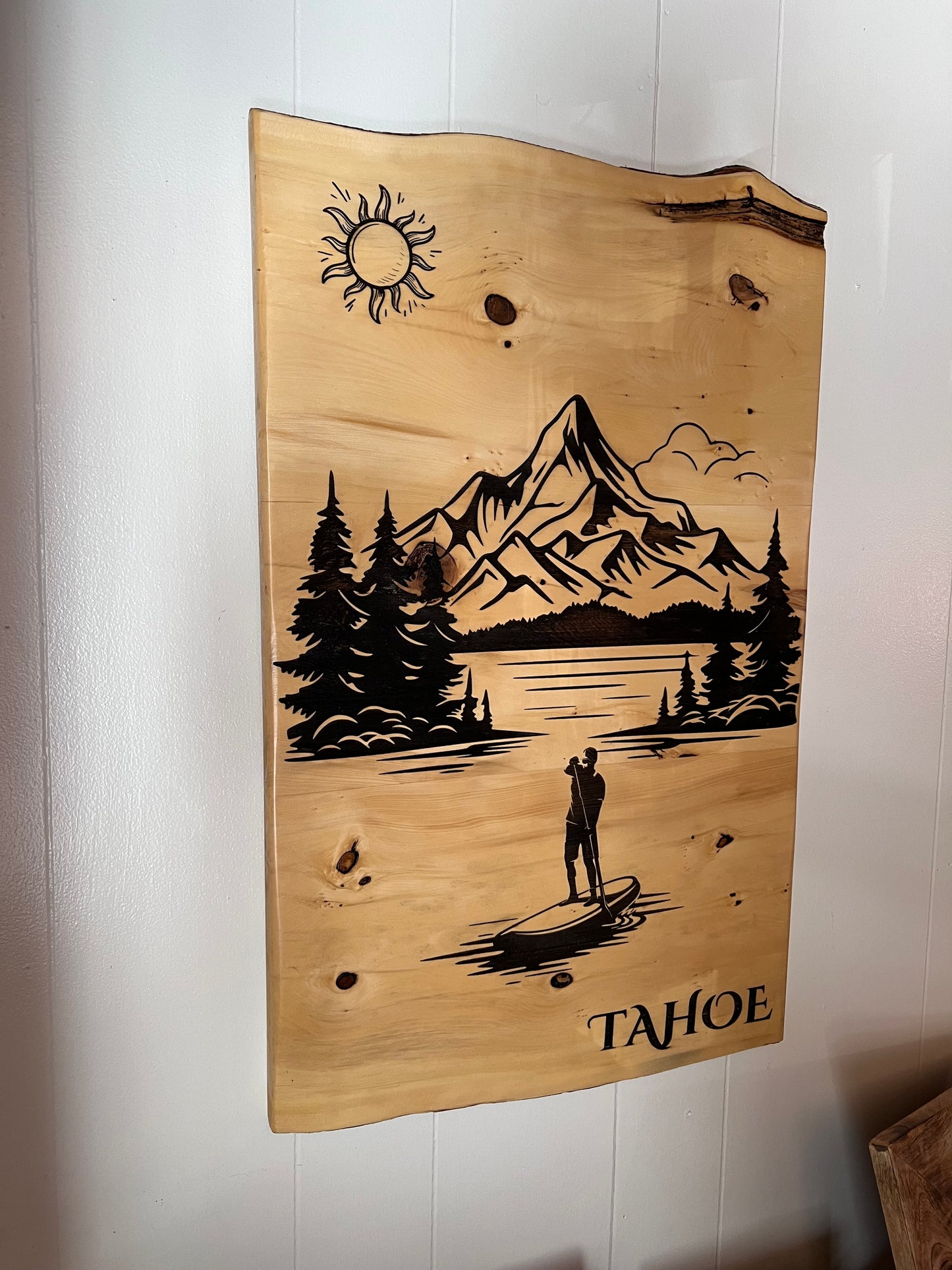 Laser Engraved Lake tahoe Scene