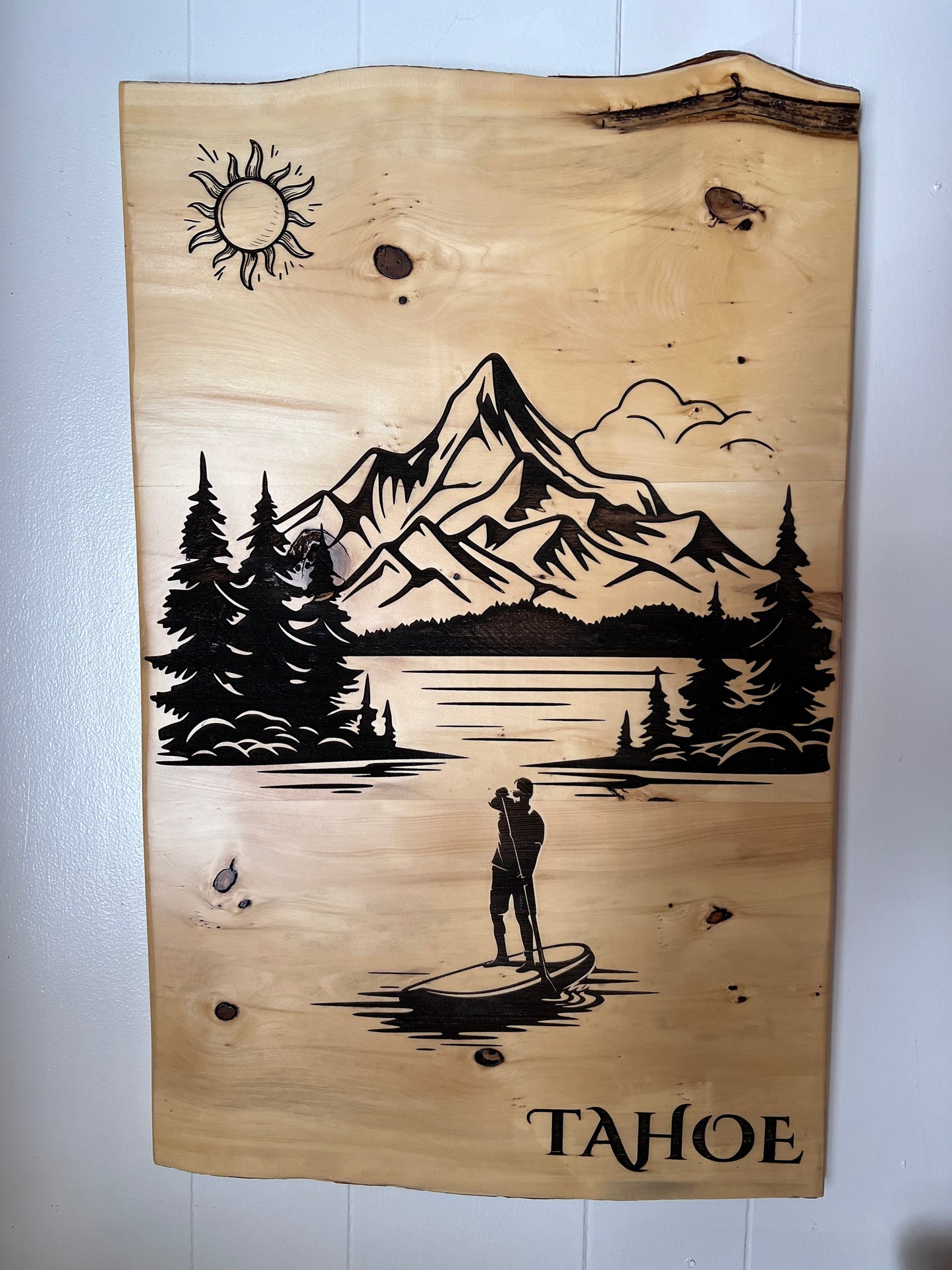 Laser Engraved Lake tahoe Scene