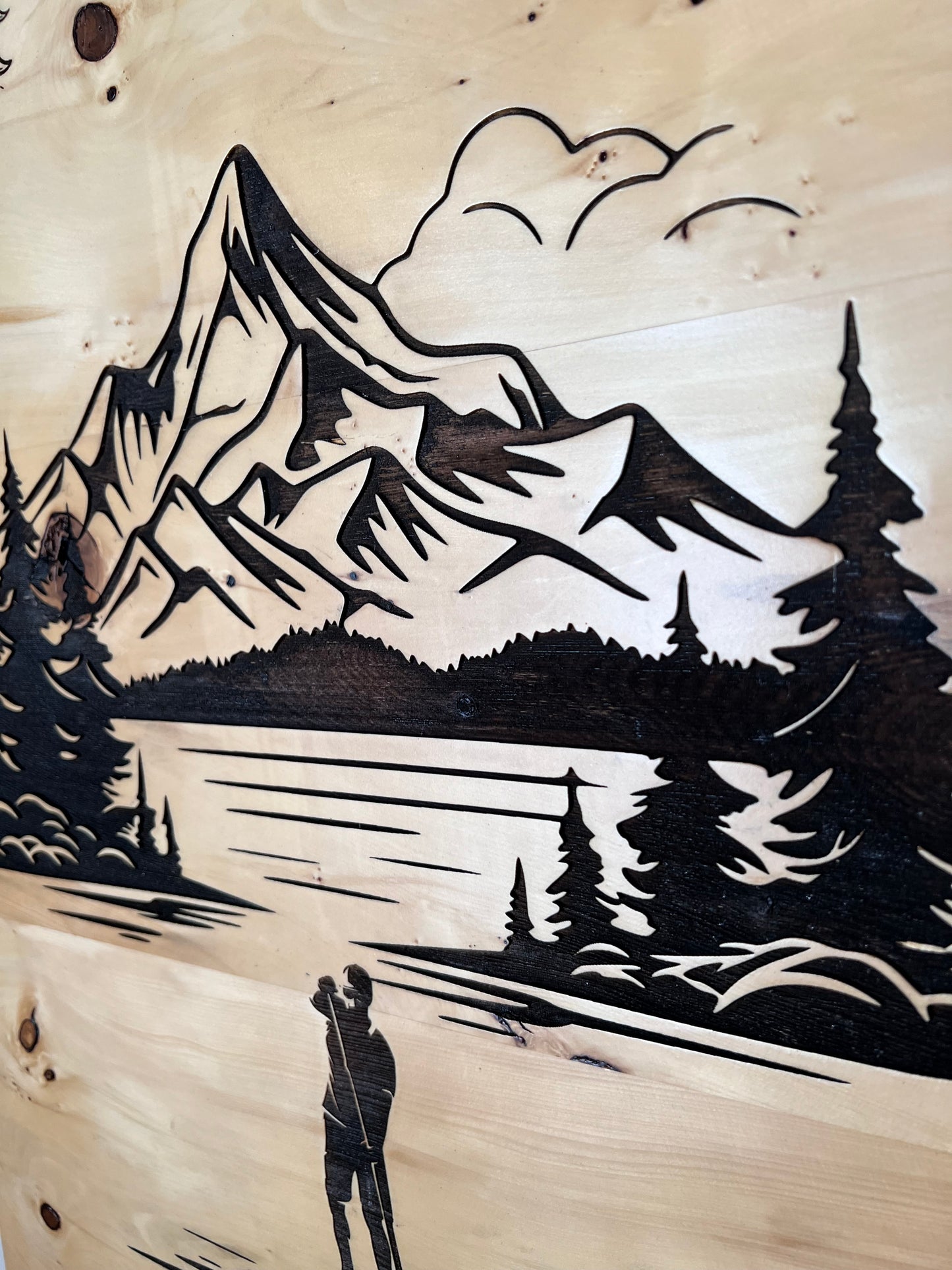 Laser Engraved Lake tahoe Scene