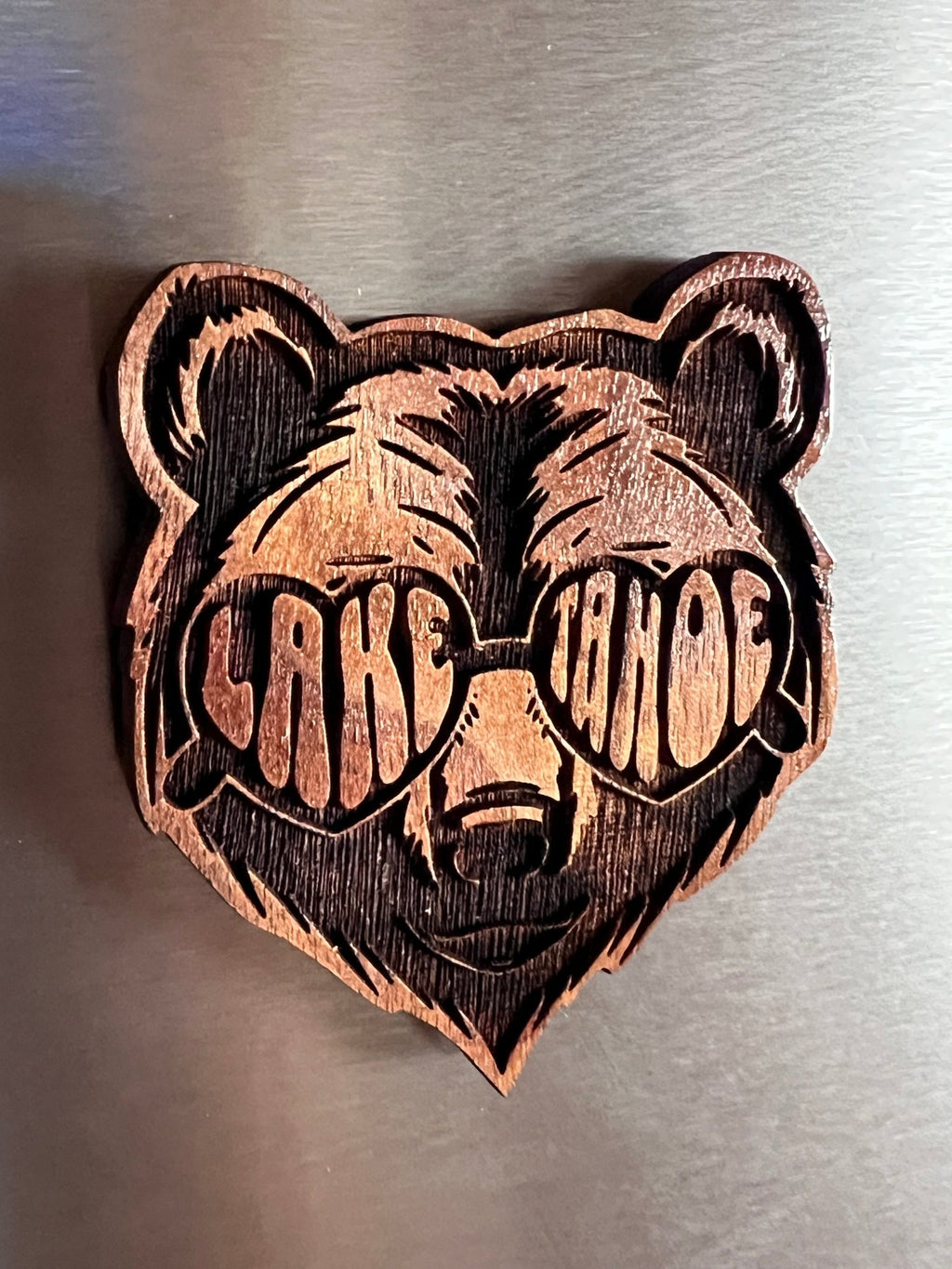 Lake Tahoe Bear Face Magnet - Rustic Incline