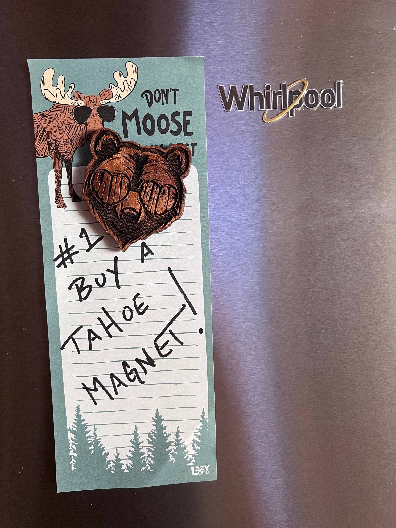 Lake Tahoe Bear Face Magnet - Rustic Incline