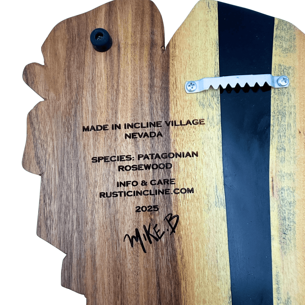 Lake Tahoe Shaped Charcuterie Board In Patagonian Rosewood - Rustic Incline