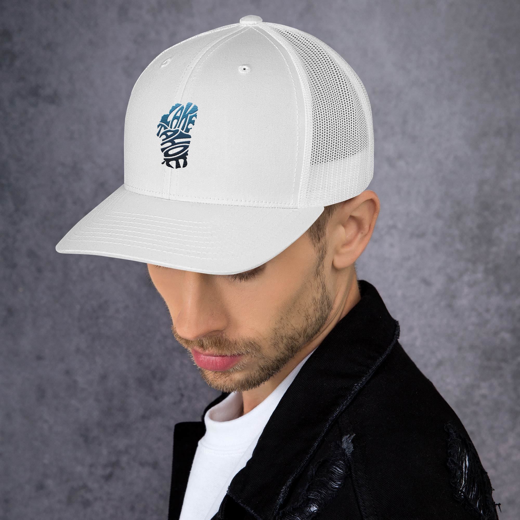 Lake Tahoe Trucker Cap In Teal Blue - Rustic Incline