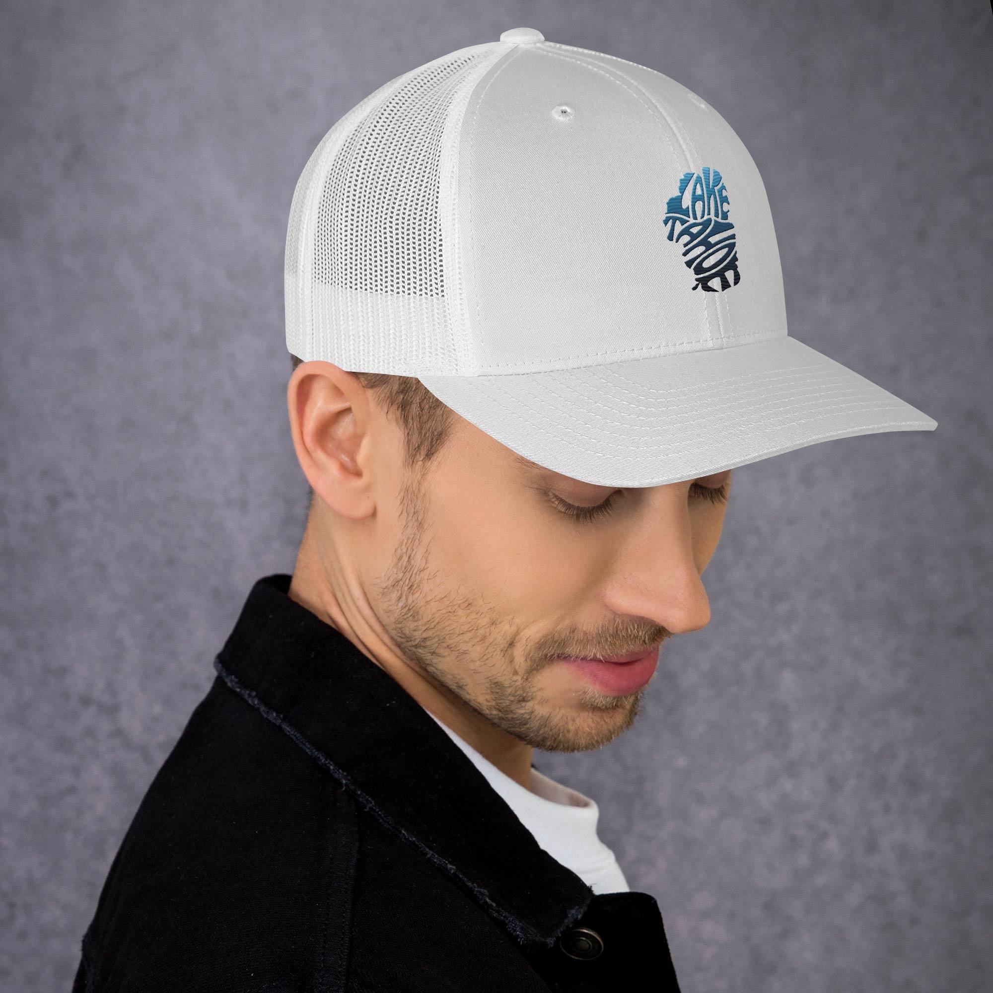 Lake Tahoe Trucker Cap In Teal Blue - Rustic Incline