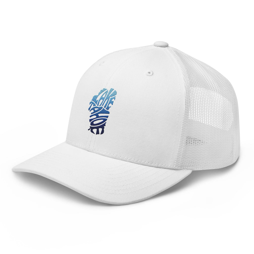 Lake Tahoe Trucker Cap In Vibrant Blue - Rustic Incline