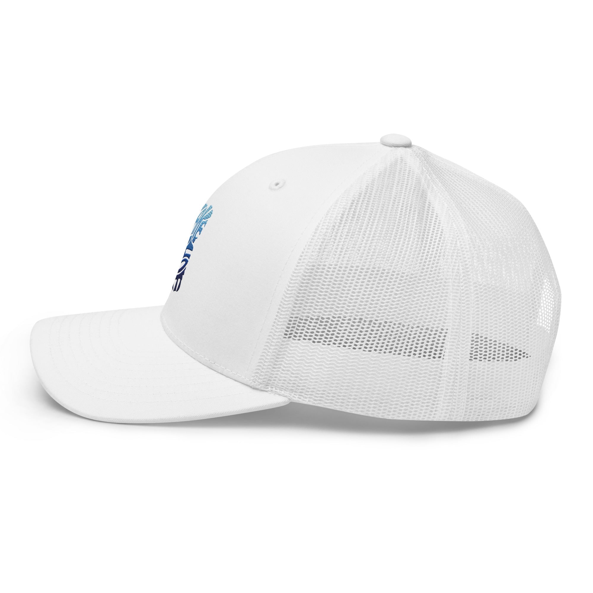 Lake Tahoe Trucker Cap In Vibrant Blue - Rustic Incline