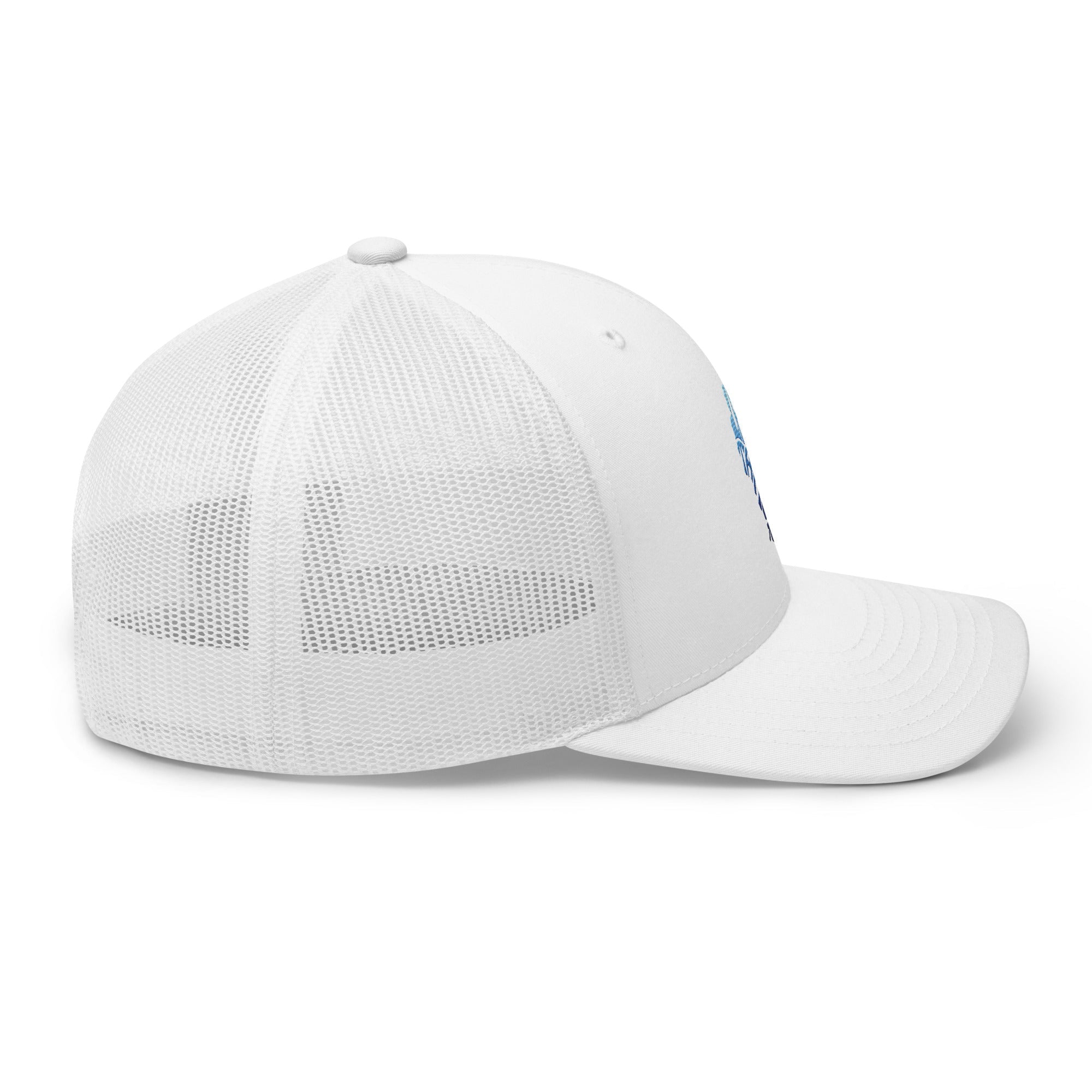 Lake Tahoe Trucker Cap In Vibrant Blue - Rustic Incline