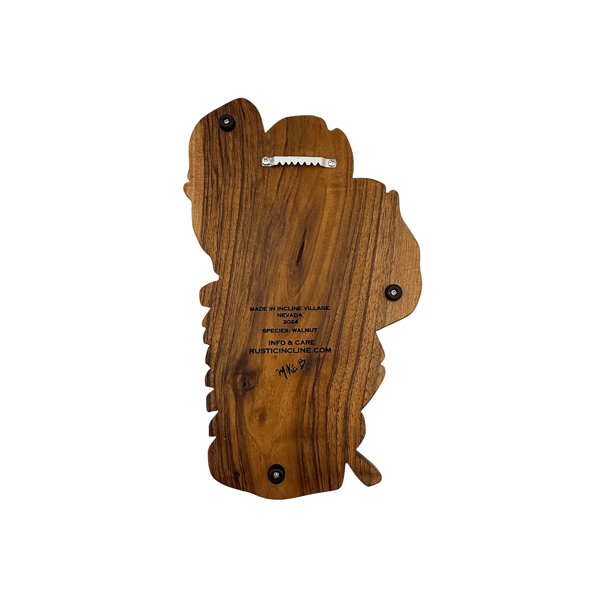 Lake Tahoe Walnut Charcuterie Board – Handcrafted Wood Art - Rustic Incline