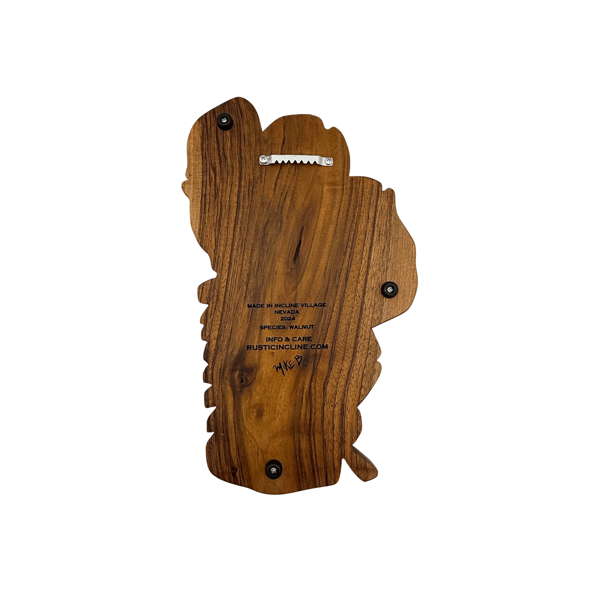 Lake Tahoe Walnut Charcuterie Board – Handcrafted Wood Art - Rustic Incline