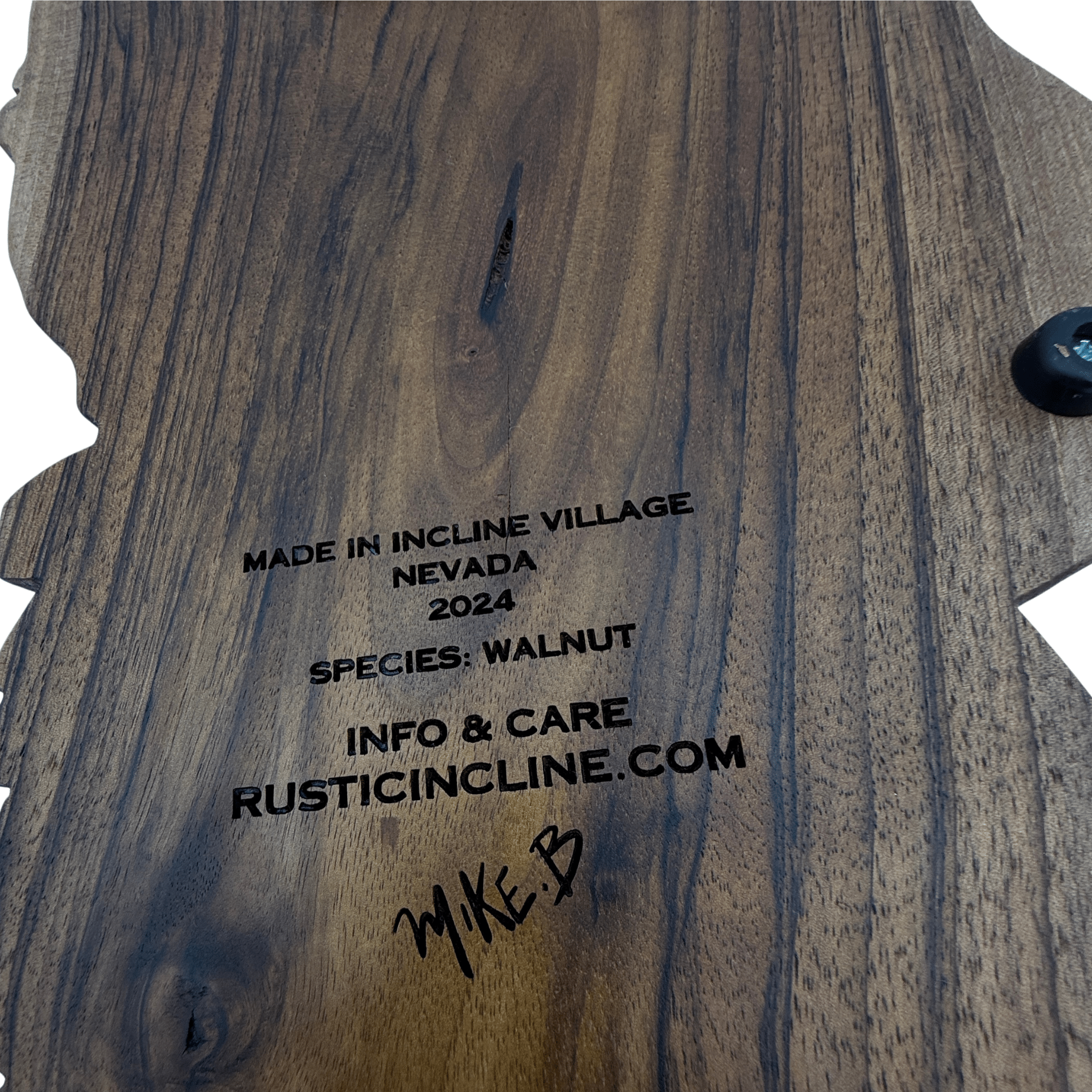 Lake Tahoe Walnut Charcuterie Board – Handcrafted Wood Art - Rustic Incline