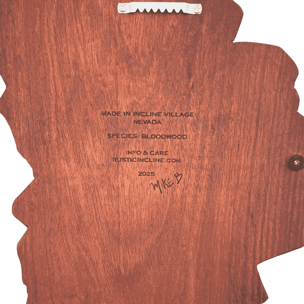 Lake Tahoe Charcuterie Board – Exotic Bloodwood (18" x 11") 🌲🧀