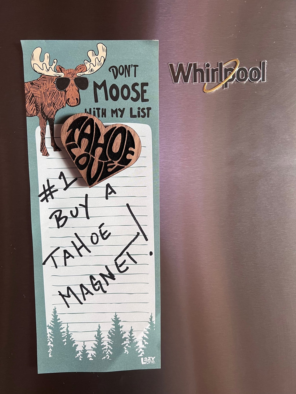 Tahoe Love Heart Shaped Magnet - Rustic Incline Lake Tahoe Magnet Heart Shaped