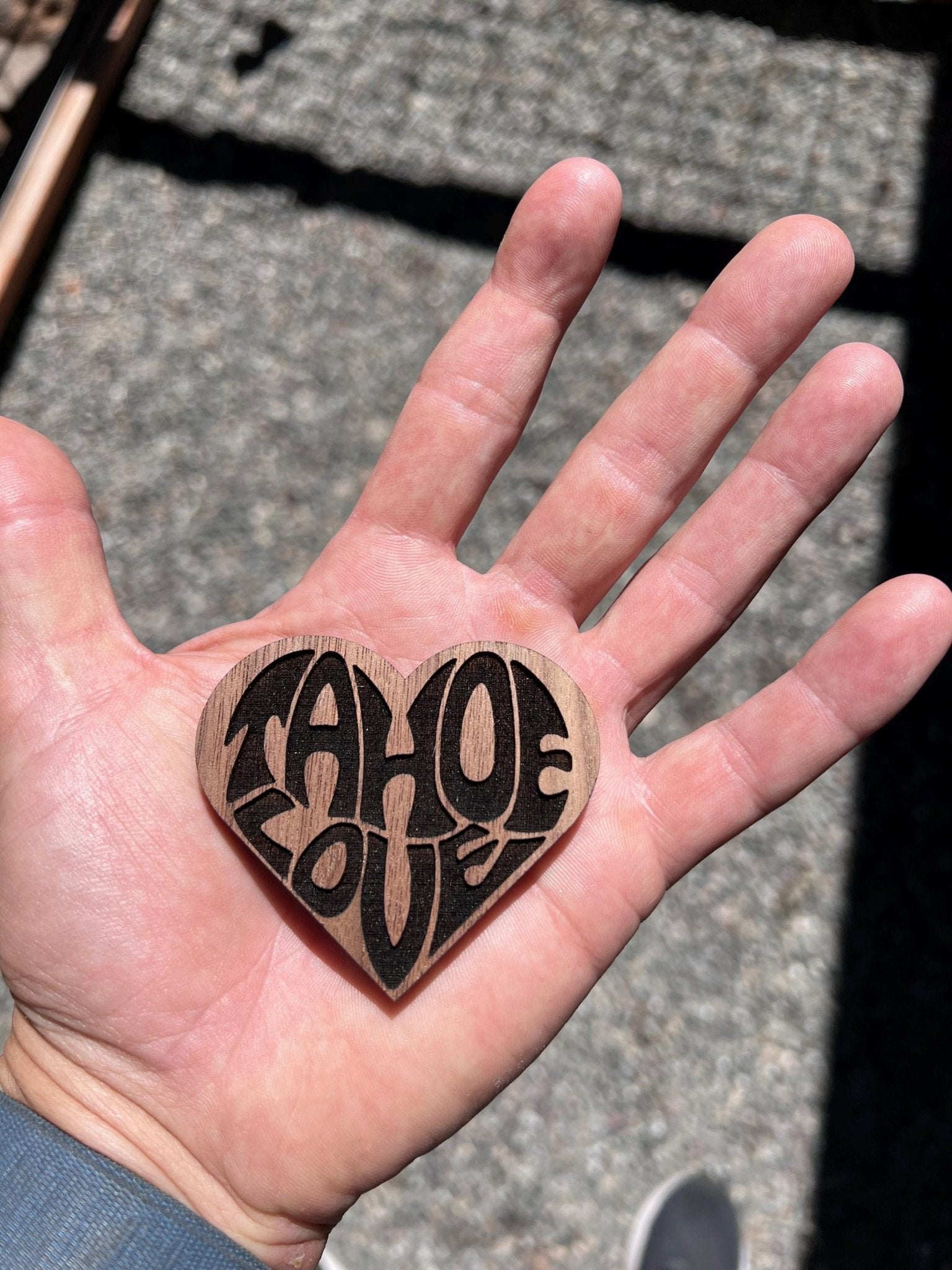 Tahoe Love Heart Shaped Magnet - Rustic Incline