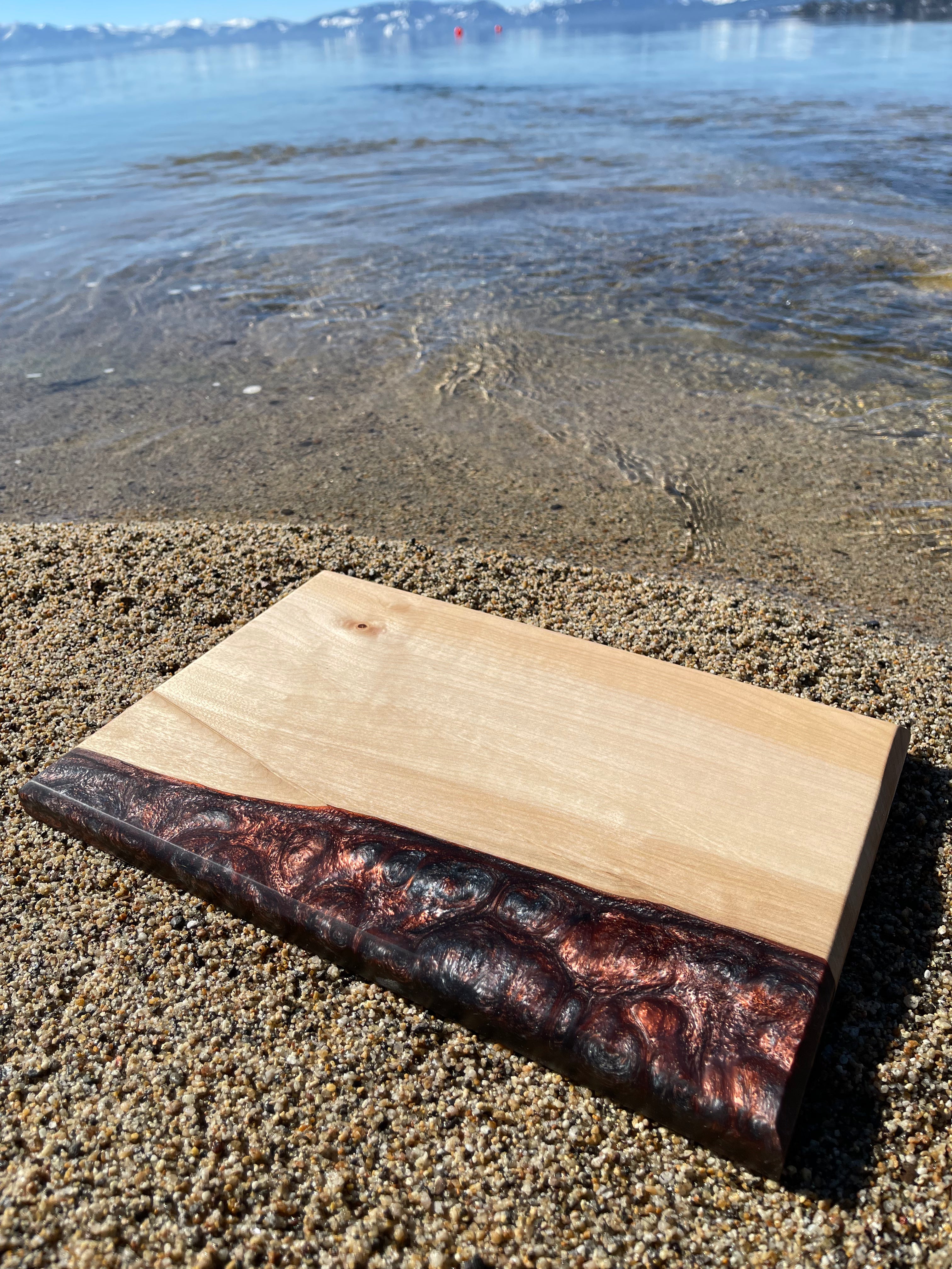 Curly Maple &  Epoxy Resin Charcuterie Board