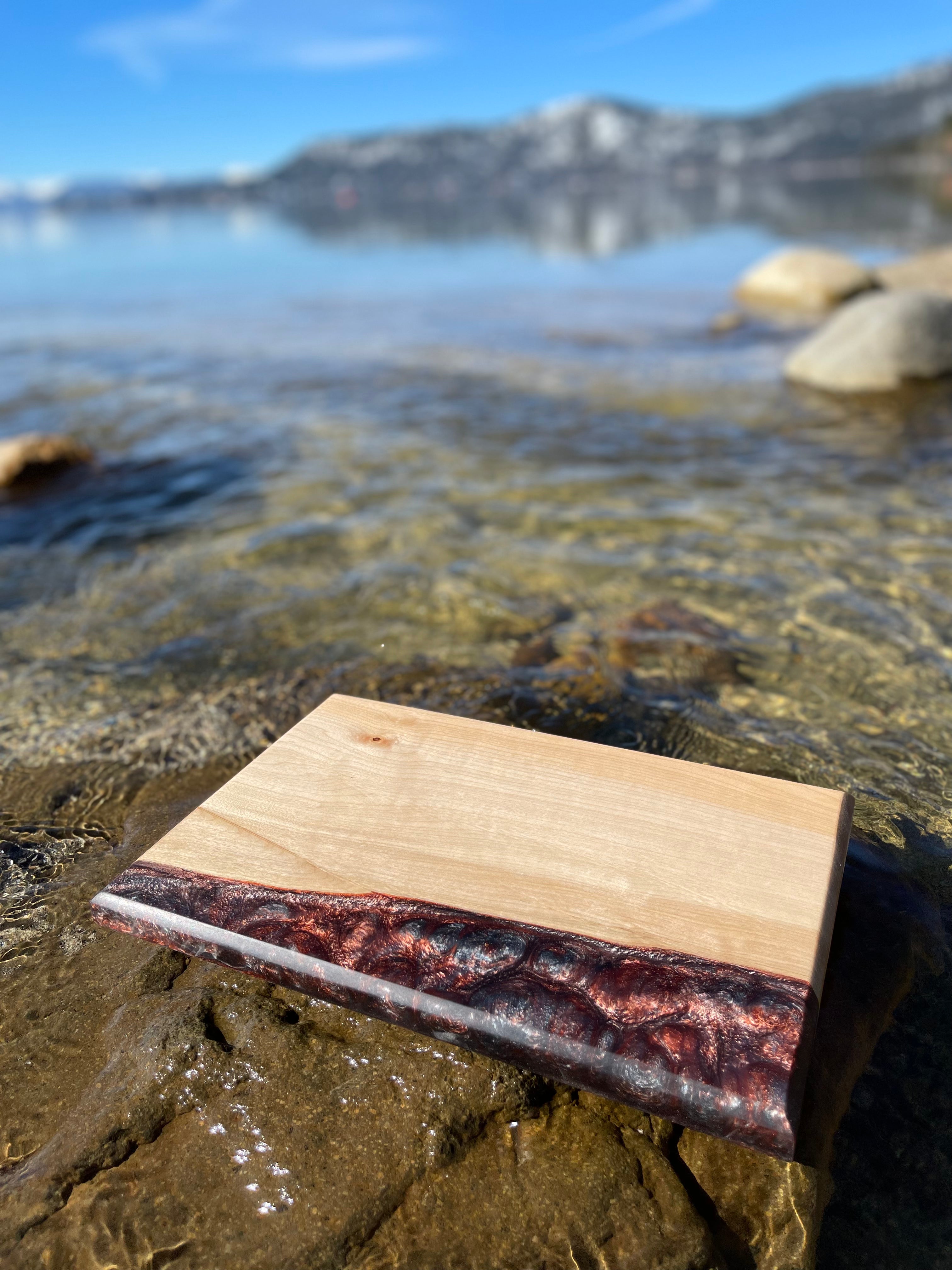 Curly Maple &  Epoxy Resin Charcuterie Board