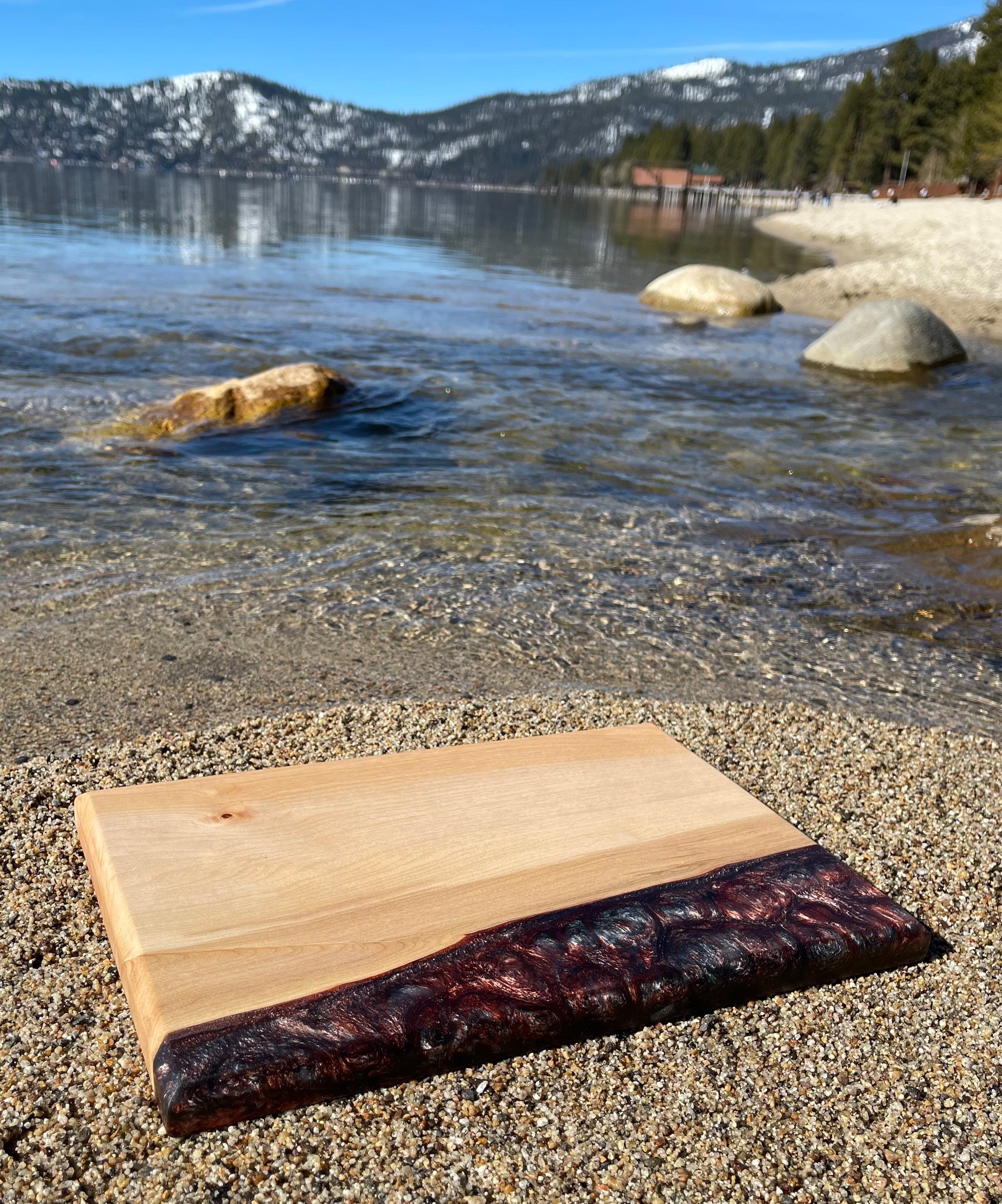Curly Maple &  Epoxy Resin Charcuterie Board